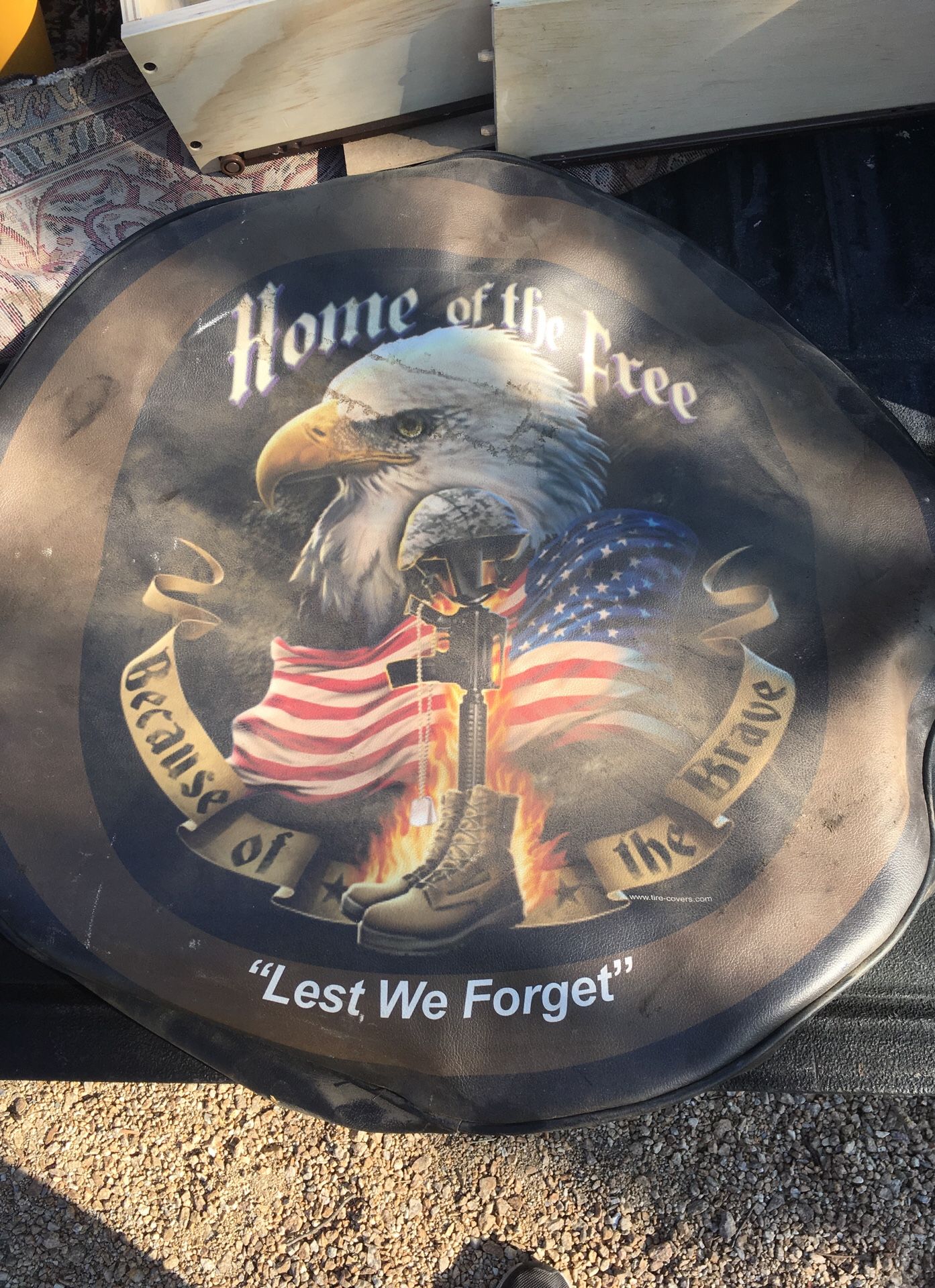 🇺🇸🇺🇸 Spare tire cover that represents freedom and honor those who were lost to save us🇺🇸🇺🇸