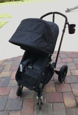 Bugaboo chameleon red edition black frame/denim and pink stroller