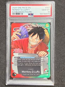 2026 ONE PIECE PROMOS 001 ICHIBAN KUJI MONKEY D LUFFY ENGLISH PSA 10 GEM MINT