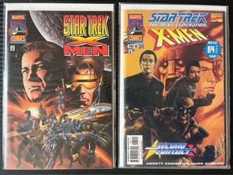 Star Trek X-Men Marvel Paramount 2 issue Comic Book lot The Next Generation Rare Variant Cover Wolverine