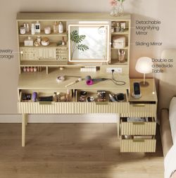 VANITY DESK WITH SLIDING MIRROR