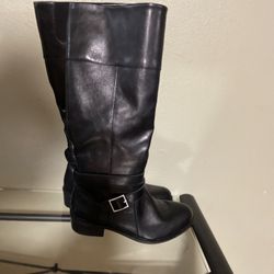 Brand New Arizona Black Full Zip Knee High Boots  Size 7.5