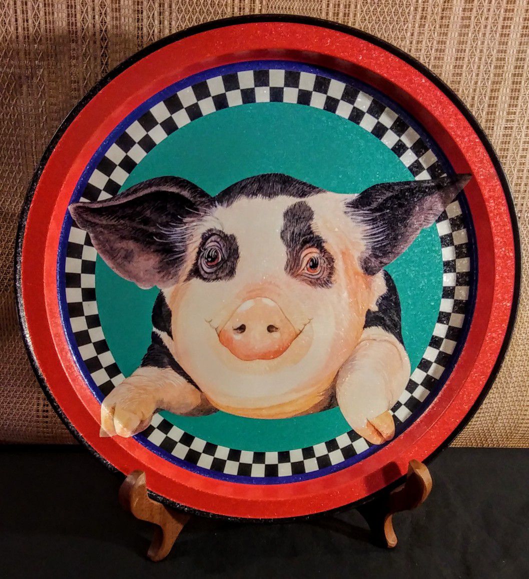Vintage Potpourri Designs Potbelly Pig Serving Tray