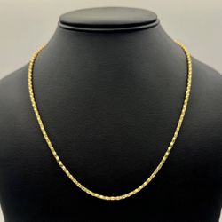 Jewelry 14k hollow yellow Cylinder 24” Chain necklace 7.6 grams 2.2mm