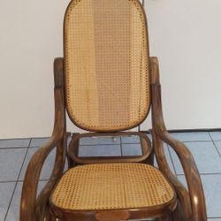 Vintage Thonet Style Cane Bentwood Rocking Chair