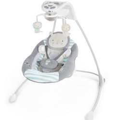 Baby Swing (Ingenuity InLighten Foldable Lightweight Baby Swing with Lights, Gray.)