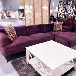 NEW MARIA SECTIONAL PURPLE BELVET SHINY 115x60