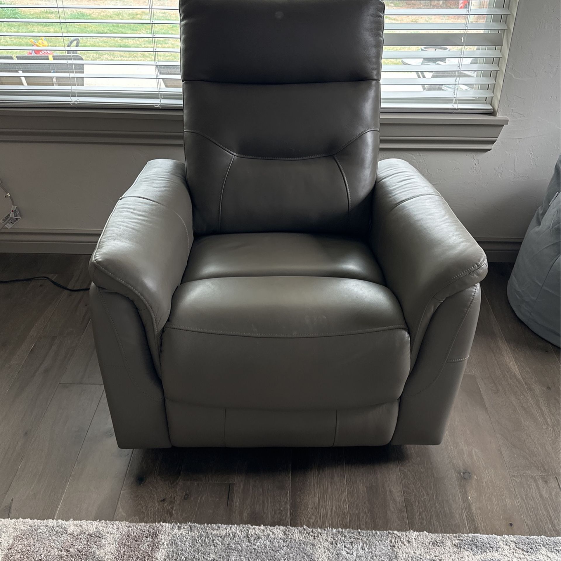Charcoal Gray Very Nice Recliner W/ USB Port