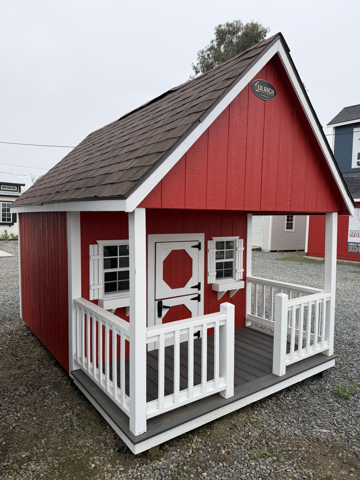 8x12 Kids Playhouse w/ Porch, Loft & Dual Doors