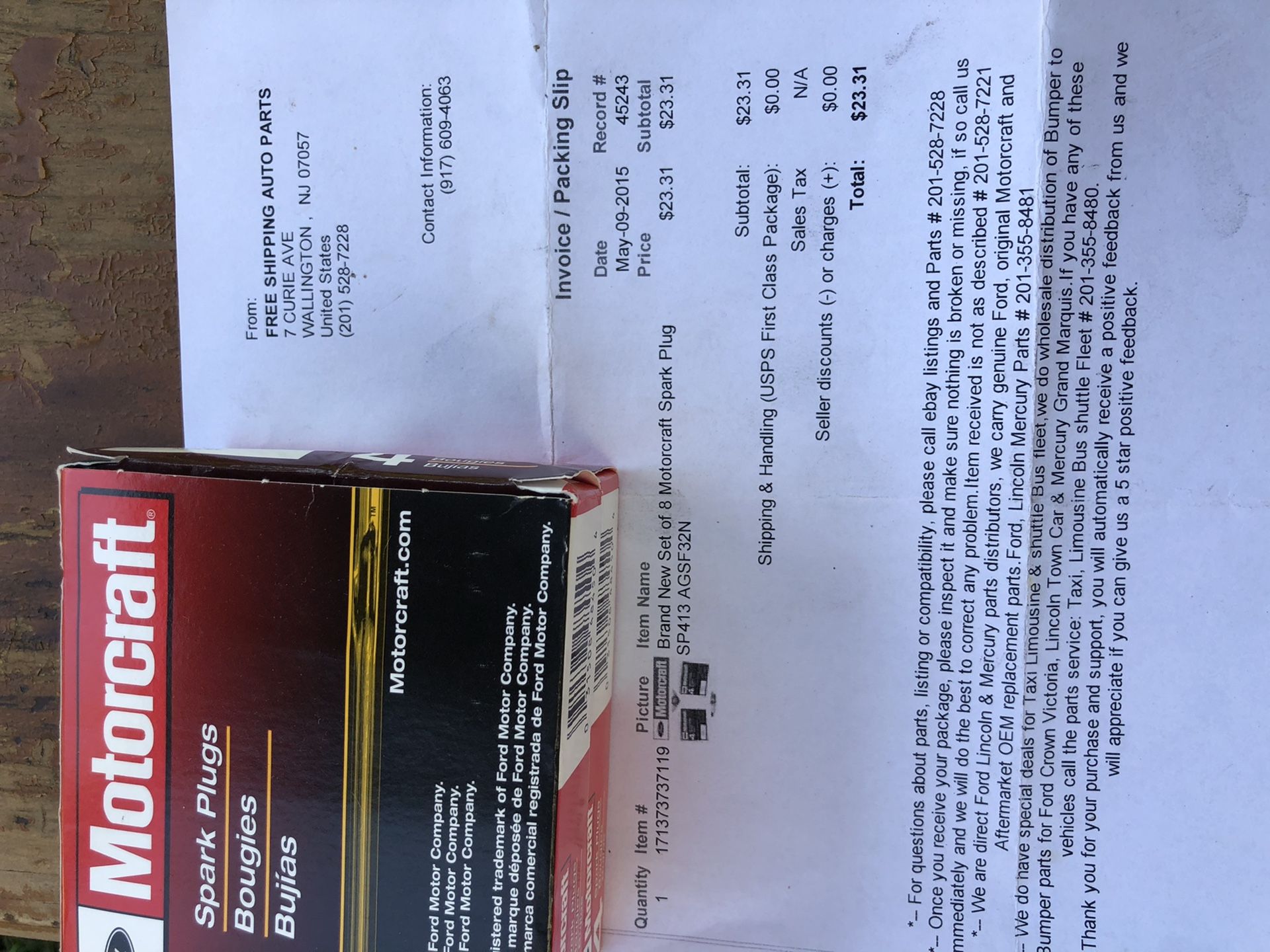 Set of 8 Motor craft spark plug