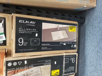 Elkay 24" X 18" X 9" Undermount Stainless Steel Single Bowl Kitchen Sink.