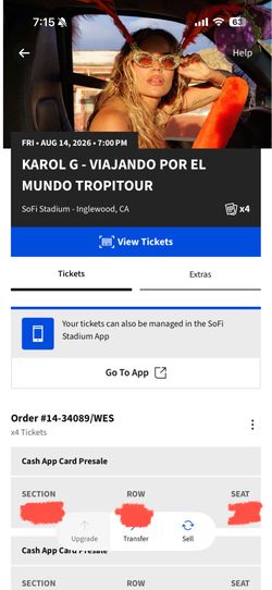 Karol G Concert Ticket - ONE TICKET
