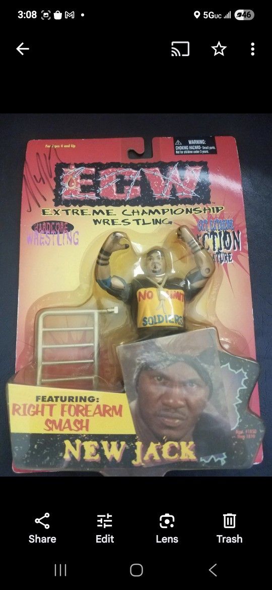 Autographed MOC New Jack ECW Action Figure