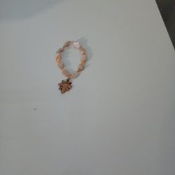 Brown Leaf 🍂 Beaded Stretch Bracelet
