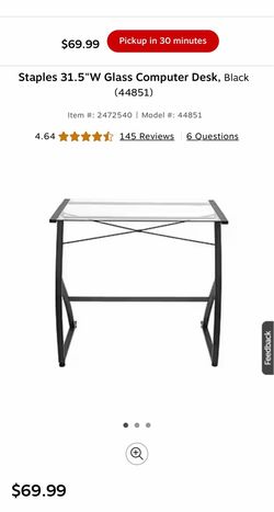 Glass compute desk 31.5 W