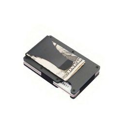 Carbon Fiber Metal Wallet – Anti-Theft RFID Blocking Slim Card Holder with Money Clip 