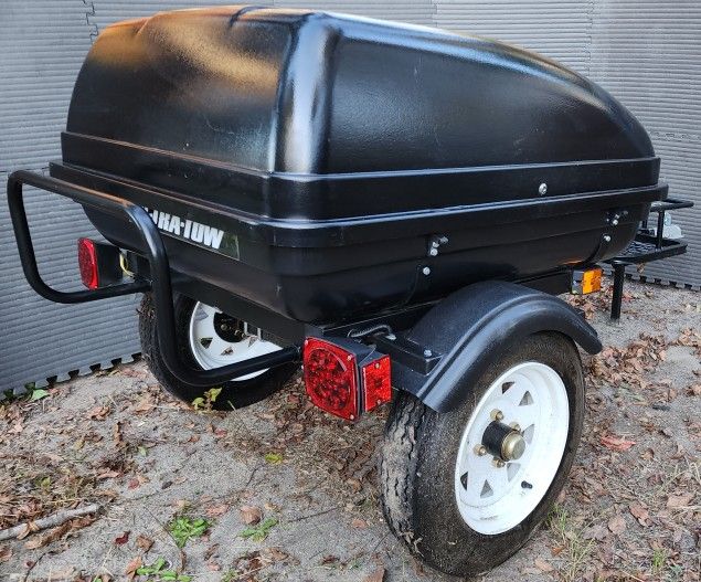 Ultra-Tow Tag-Along Pull Behind Motorcycle Cargo Trailer w/Swivel Hitch