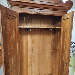 Antique Wood Armoire / Wardrobe Closet 