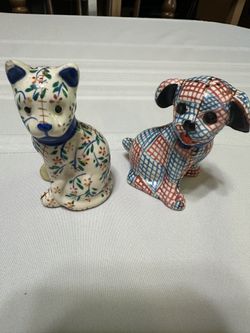 Viny Gingham Cat And Dog Salt & Pepper Shakers