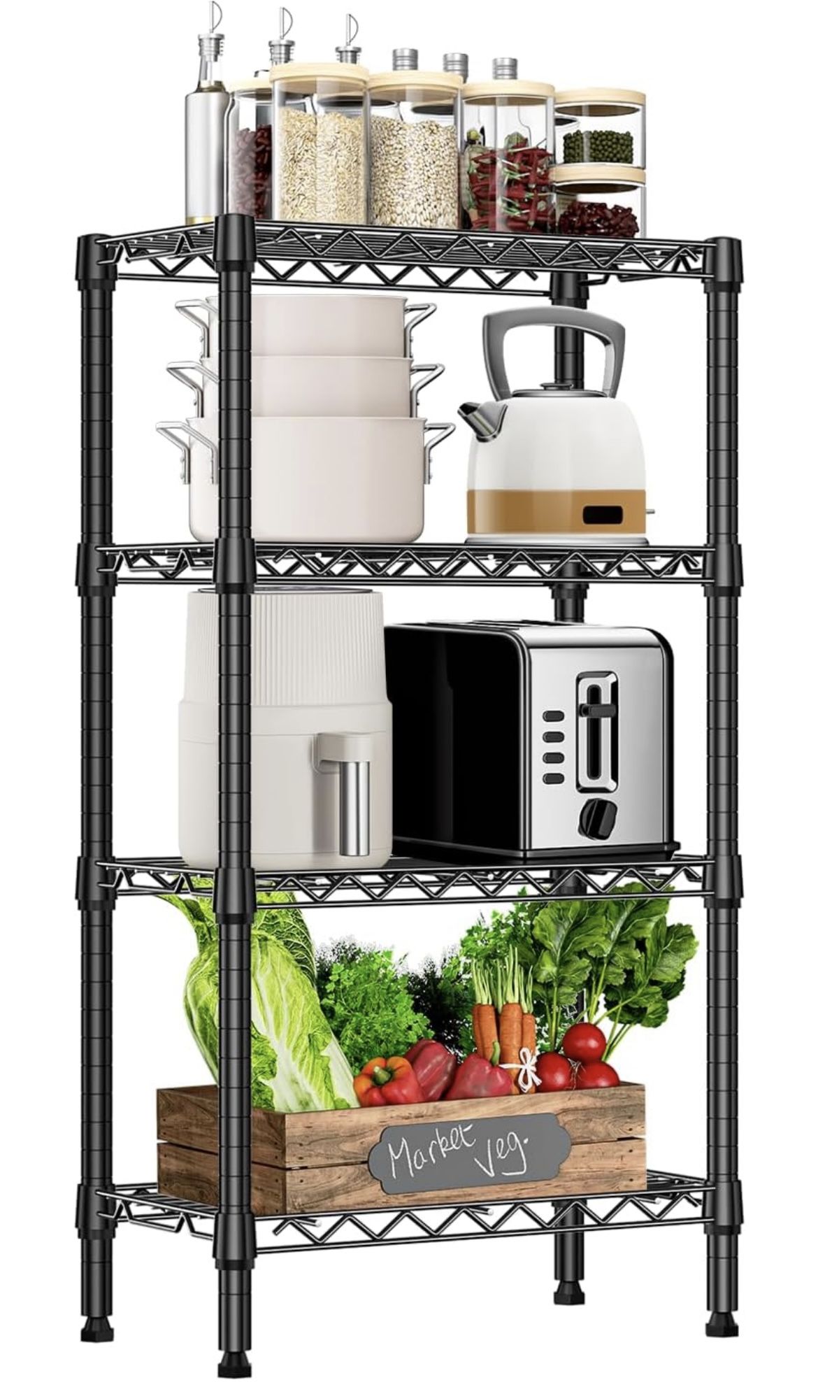1000 lbs 4 Tier Shelf Metal Storage Shelves For Sale $32.00 50%+ OFF Retail $64.79 NEW IN BOX