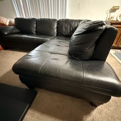 Leather sectional