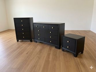 3 pcs black dresser set