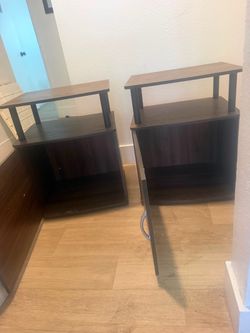 Pair of Wood and Metal End Tables