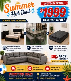 🏠 MOVE-IN SPECIAL BEDROOM + DINING + SECTIONAL + MATTRESS