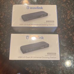 TWO Brand New - Still In Packaging - Wavlink USB 3.0 Dual 2K Universal Docking Station 