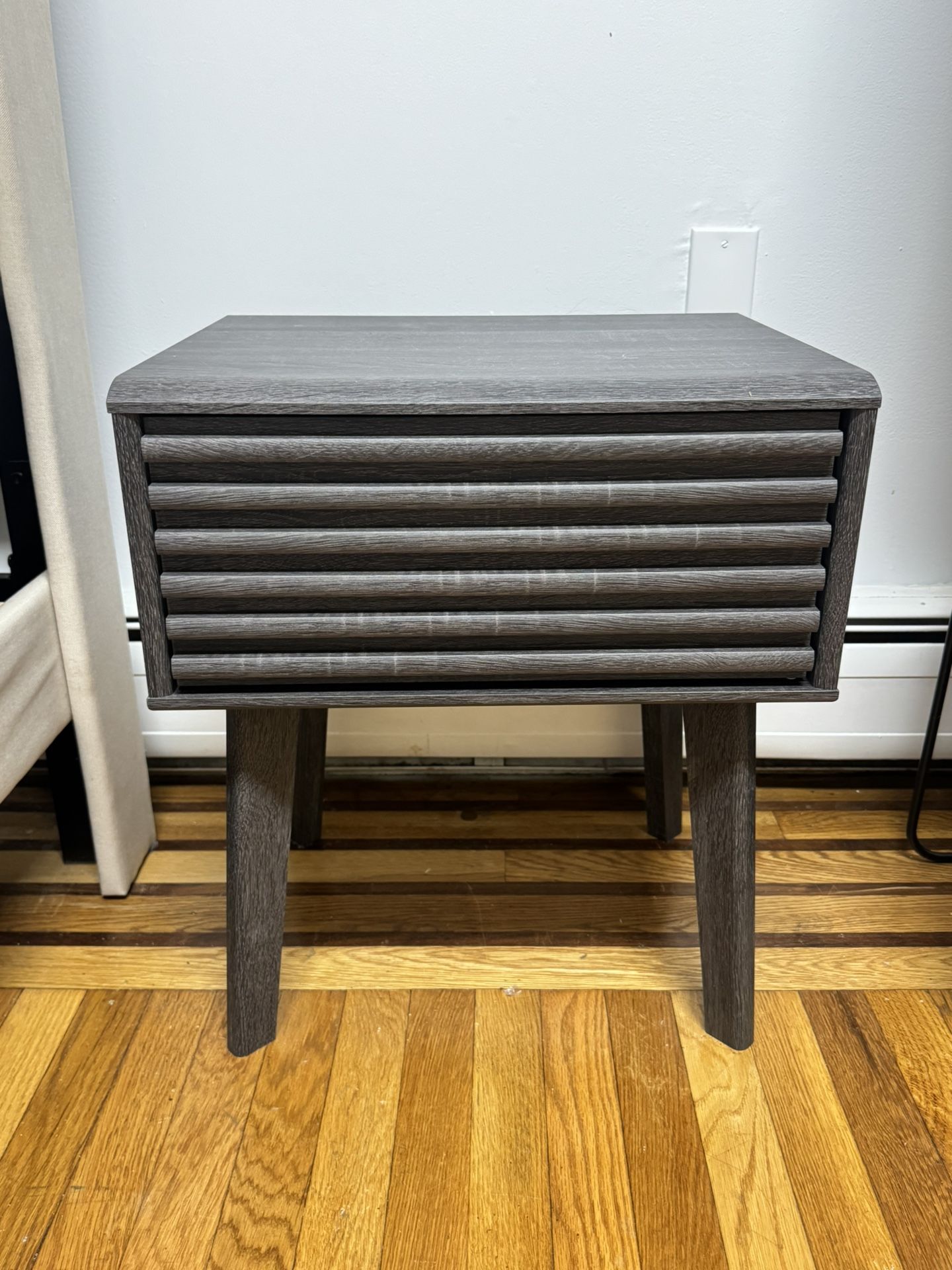 Mid-Century Modern Nightstand / End Table – Charcoal – New Condition