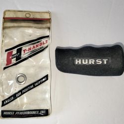 VINTAGE Fuzzy Black Velvet HURST 4 Four Speed Shifter T Handle With Original Package