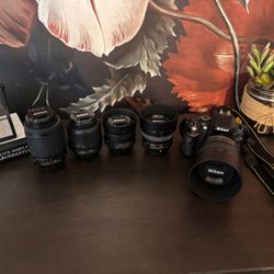 Nikon D5200 W/ 5 Lenses & More!