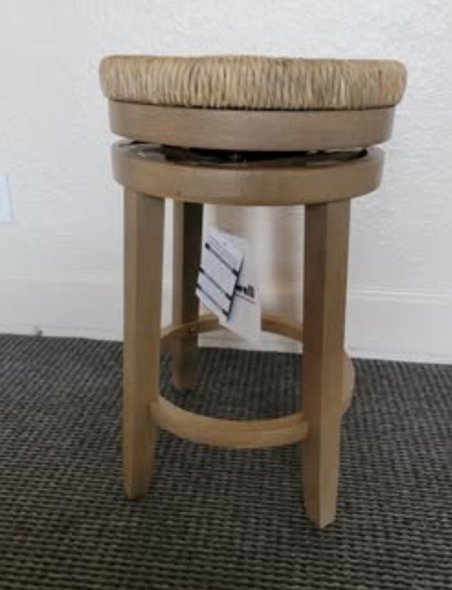 Powell Natural 25.5-in H Counter height Swivel Wood Bar Stool