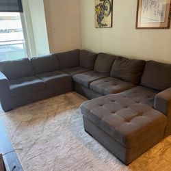 Grey sectional U couch