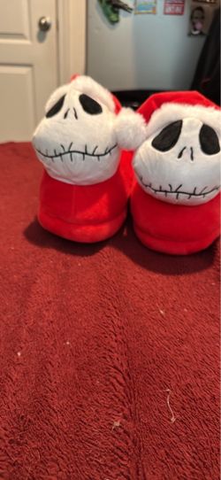 Jack skellington Santa plush slippers