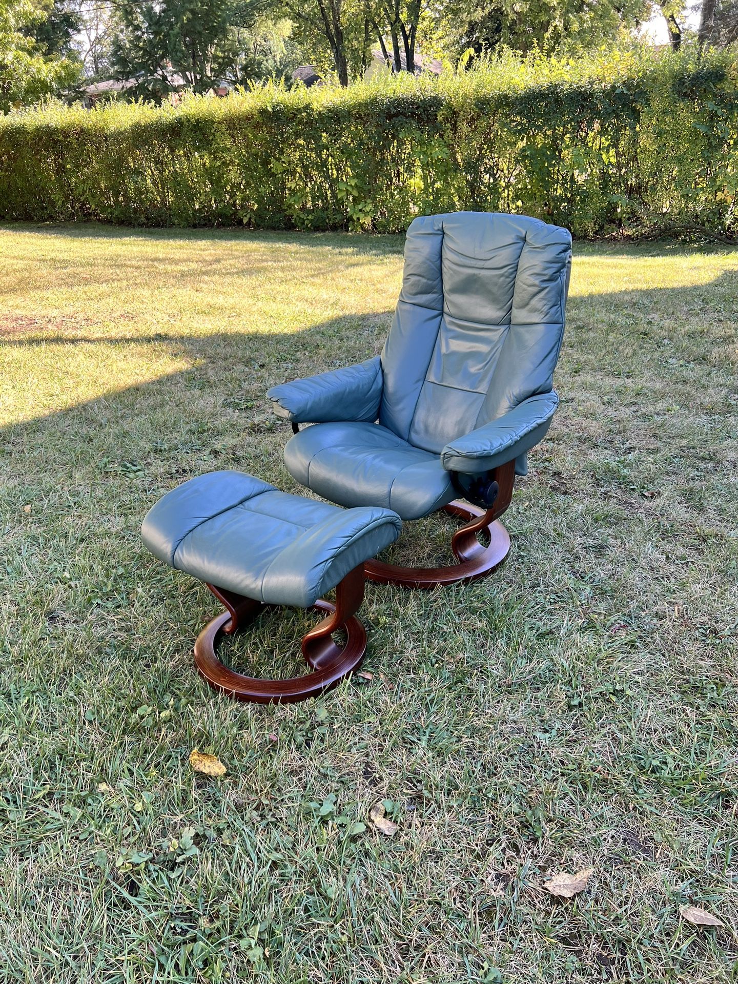 Ekornes Stressless recliner with an ottoman.  