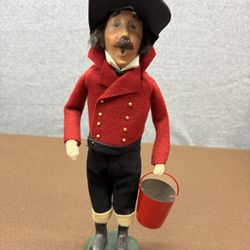 Byers Choice Firefighter Caroler Figurine w Bucket Axe Christmas Holiday Decor