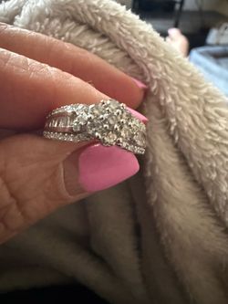 Real diamond ring on sterling silver size 6