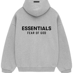 Fear of God Essentials Light Heather Grey Hoodie – Size S – NEW