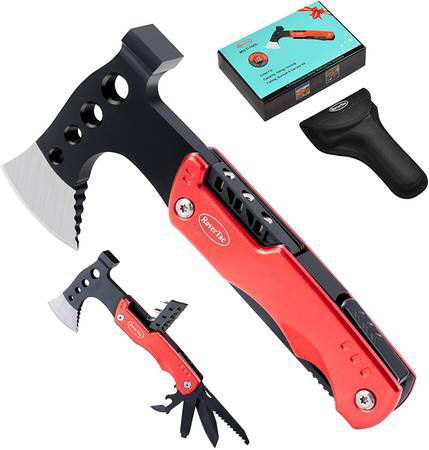condition: new   Multitool Camping Accessories Survival Gear Ourdoor Multi Tool Gifts for Men Women 14 in 1 Hatchet with Knife Axe Hammer Saw Screwdri