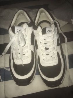 Chanel White and Black Low-Top Sneakers
