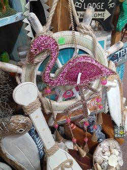 Cool beaded Flamingo wind chime