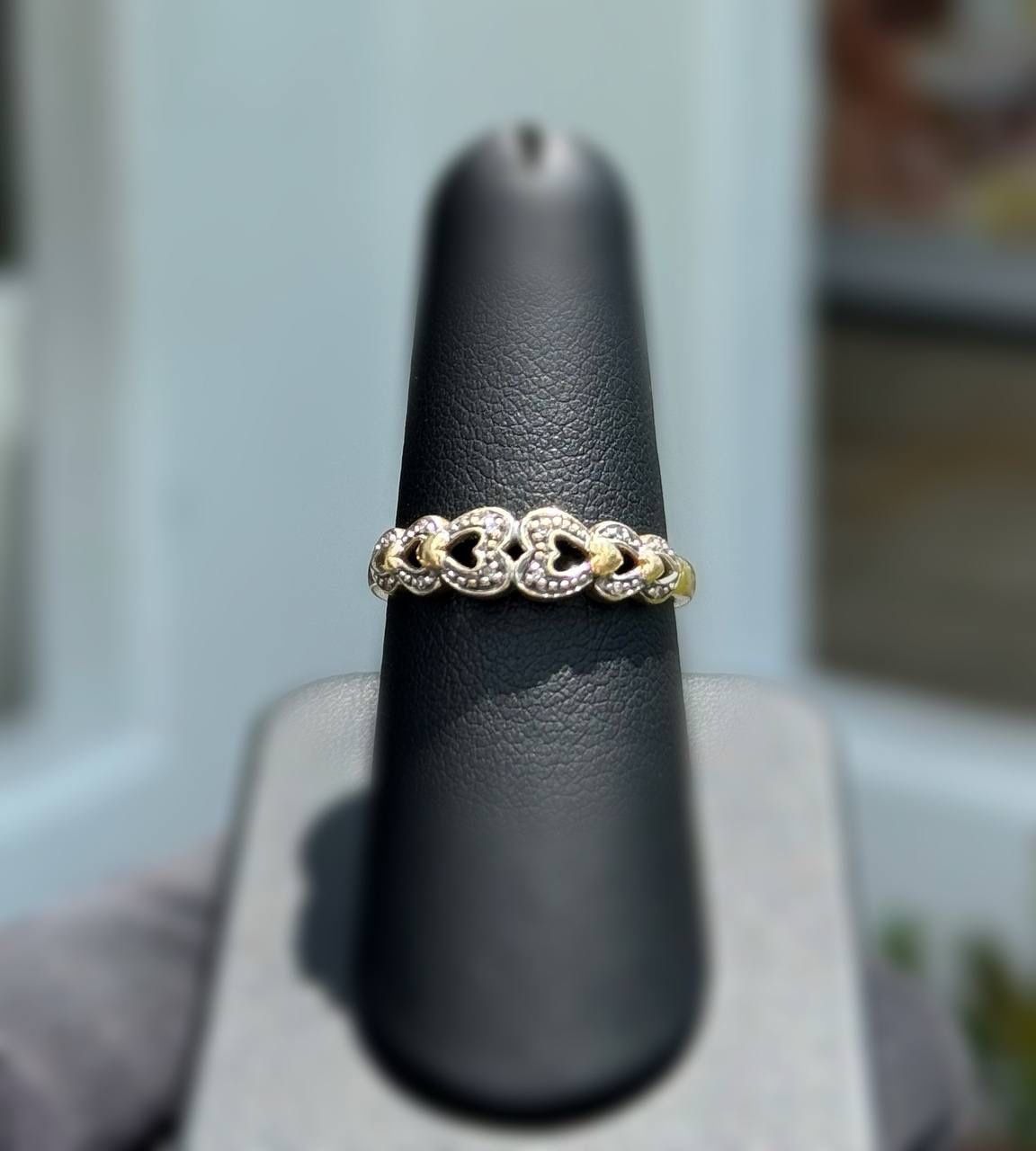 Jewelry 10k solid yellow gold triple heart ring size 8.25