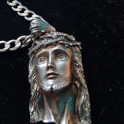 Genuine Jesus Silver Pendant 