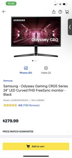 24” Curved Gaming Monitor 144hz