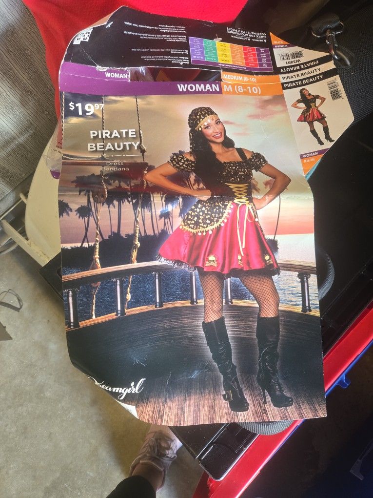 Pirate Beauty Costum Size Medium Adult