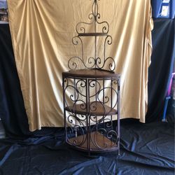 Wrought Iron Corner Bakers Rack 