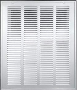 20" X 30" Steel Return Air Filter Grille [Removable Face Door] for 1-inch Filters HVAC Duct Cover Grill, White