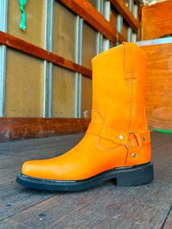 Bota dé piel para trabajar tipo biker