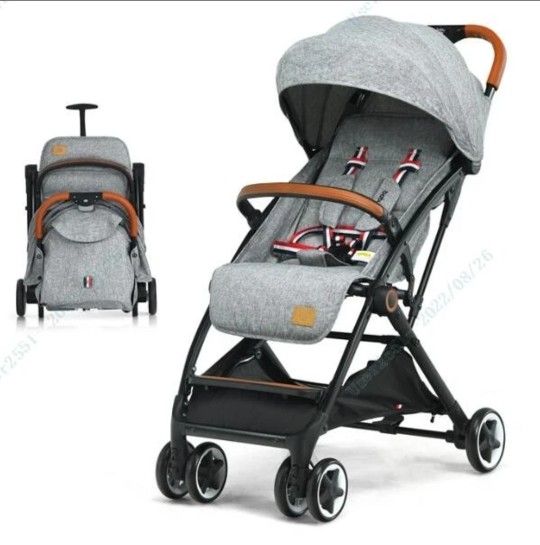 Folding Baby Stroller Adjustable Infant Pushchair Carry On Plane Travel Pram